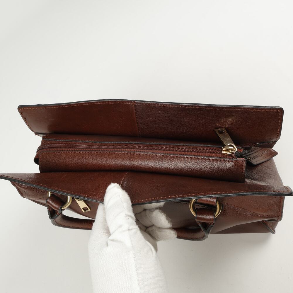 Wilson Leather Top Handle Satchel Brown Leather Purse *No Shoulder Strap - Picture 5 of 15